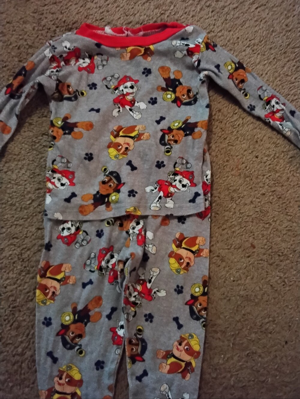 Kids Grey Paw Patrol Two-Piece Pajama Set. 3T